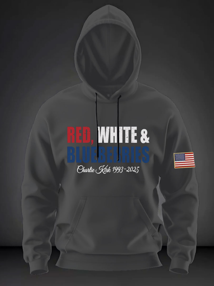 Red, White & Blueberries: Charlie Kirk 1993 - 2025 Hoodie