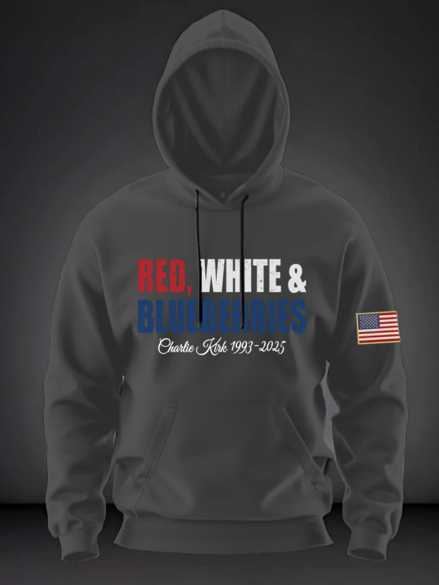 Red, White & Blueberries: Charlie Kirk 1993 - 2025 Hoodie