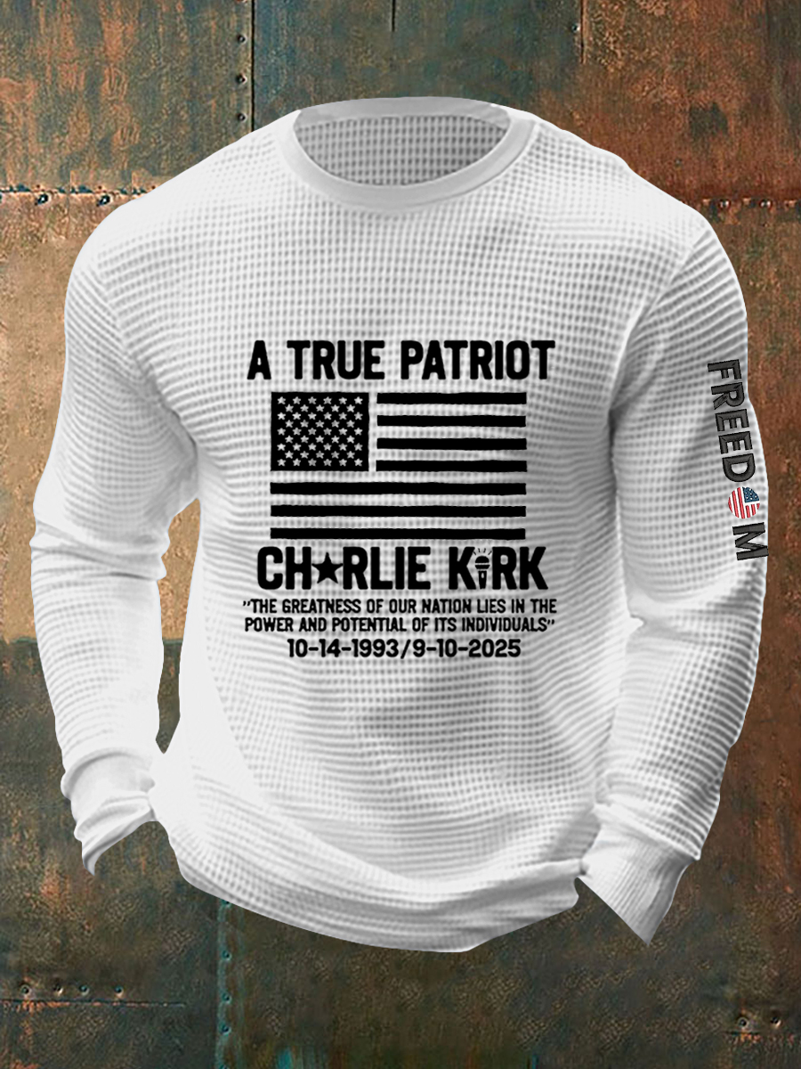 Men's Freedom Is Not Free R.I.P Charlie Kirk Waffle Long Sleeve T-Shir
