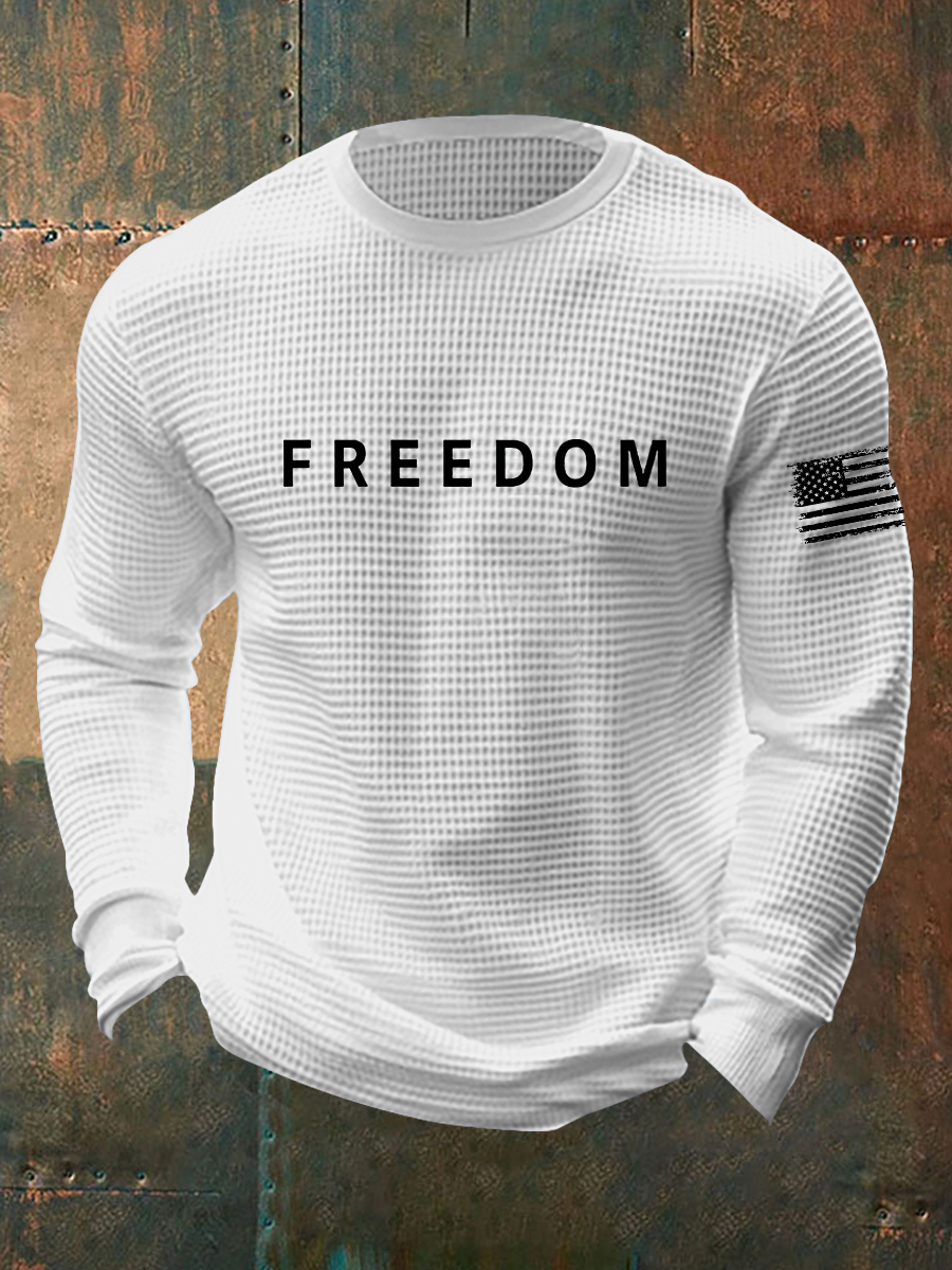 Men's Freedom Is Not Free R.I.P Charlie Kirk Waffle Long Sleeve T-Shir
