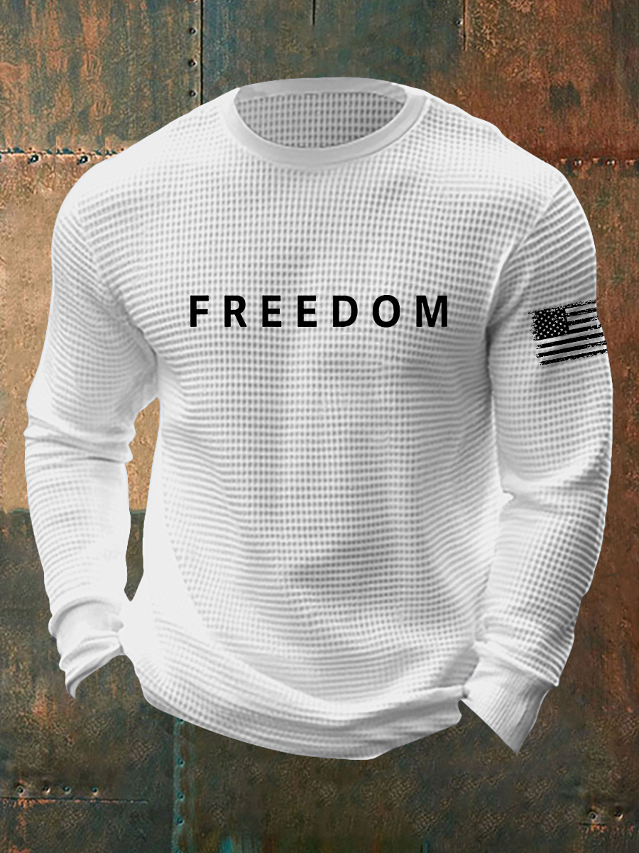 Men's Freedom Is Not Free R.I.P Charlie Kirk Waffle Long Sleeve T-Shir