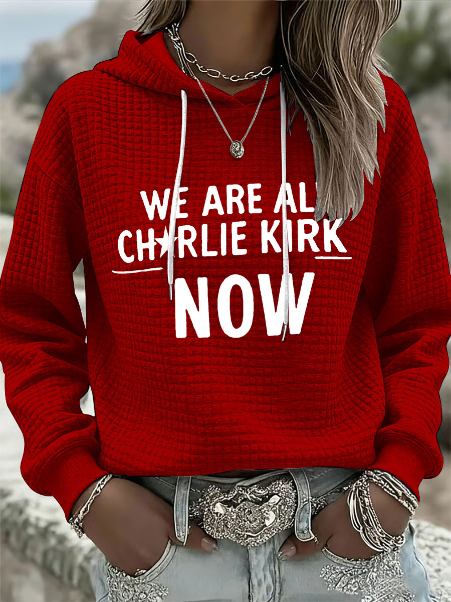 Women's Voice of Freedom Waffle Print Relaxed Hoodie