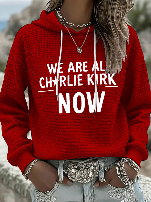 Women's Voice of Freedom Waffle Print Relaxed Hoodie