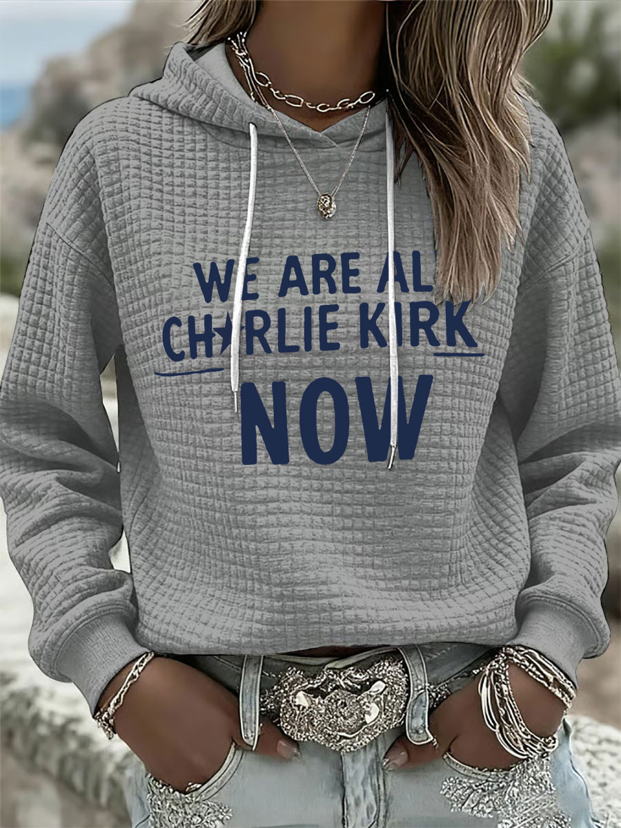 Women's Voice of Freedom Waffle Print Relaxed Hoodie