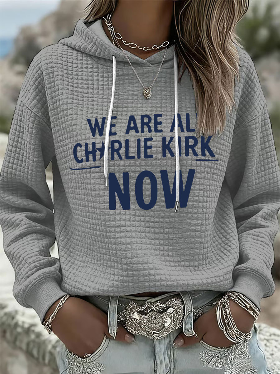 Women's Voice of Freedom Waffle Print Relaxed Hoodie