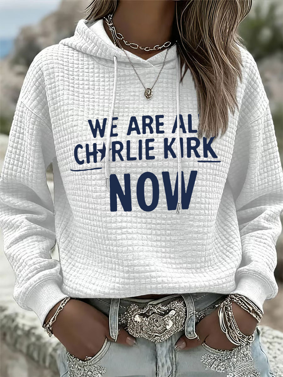 Women's Voice of Freedom Waffle Print Relaxed Hoodie