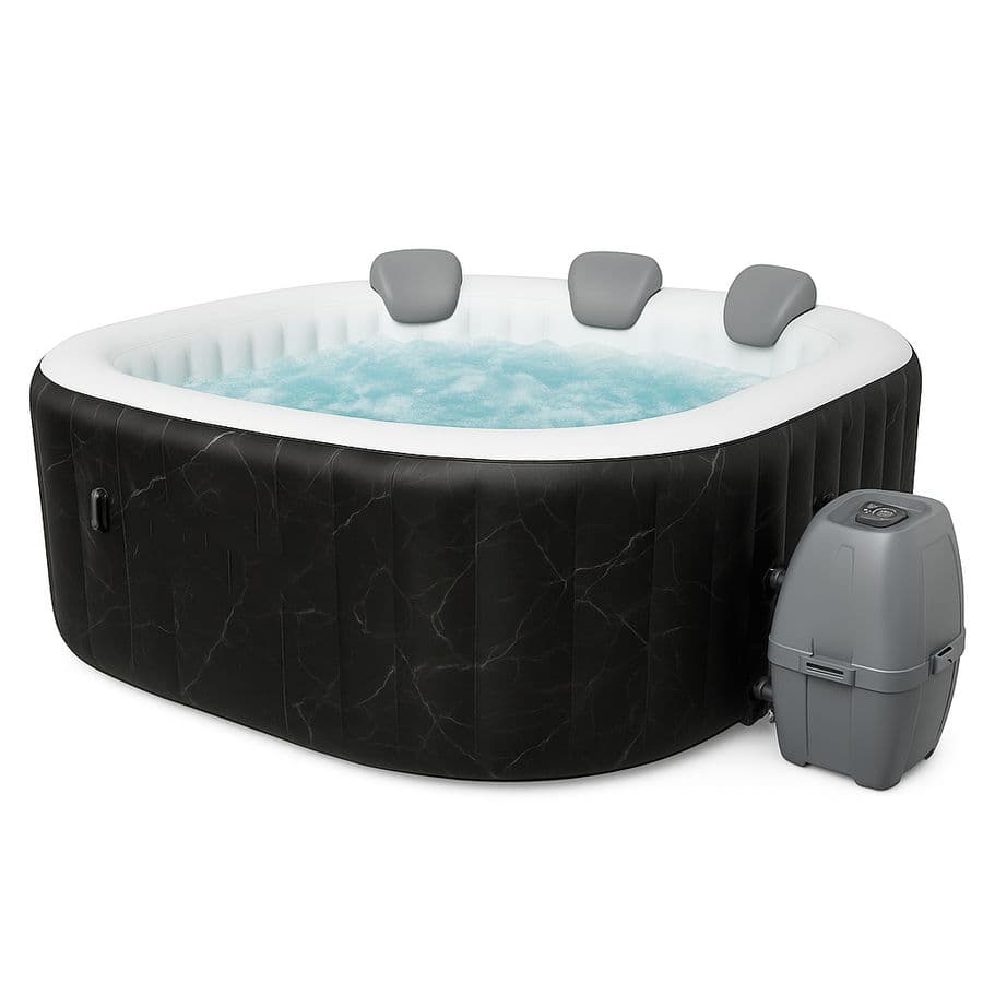 Spa gonflable carré 4 places Noir 185x185cm PVC