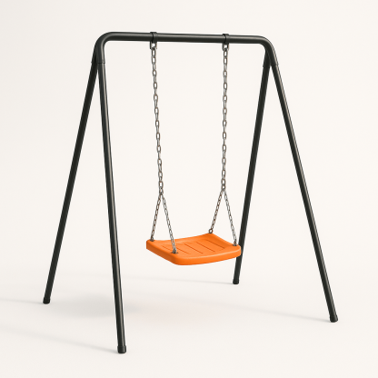 Balançoire en acier/PP extérieur 150x150x180cm noir/orange
