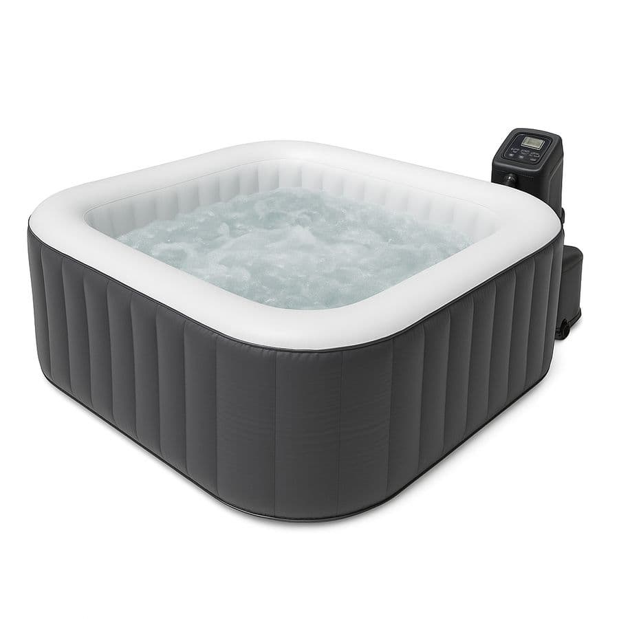 Spa gonflable carré PVC Gris/Blanc 160x160x71 cm