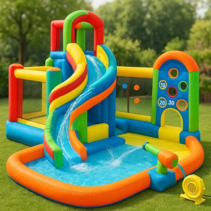 Toboggan Gonflable PVC Aire de Jeux Aquatique