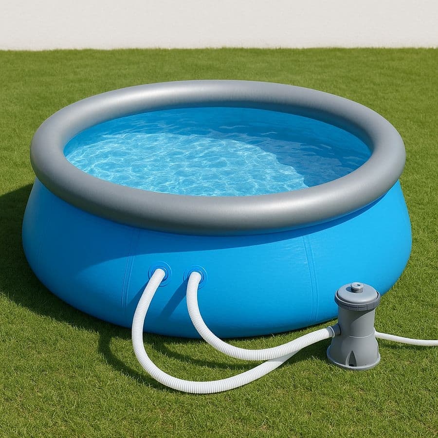 Piscine Gonflable Rond Bleu/Gris 305x76cm PVC