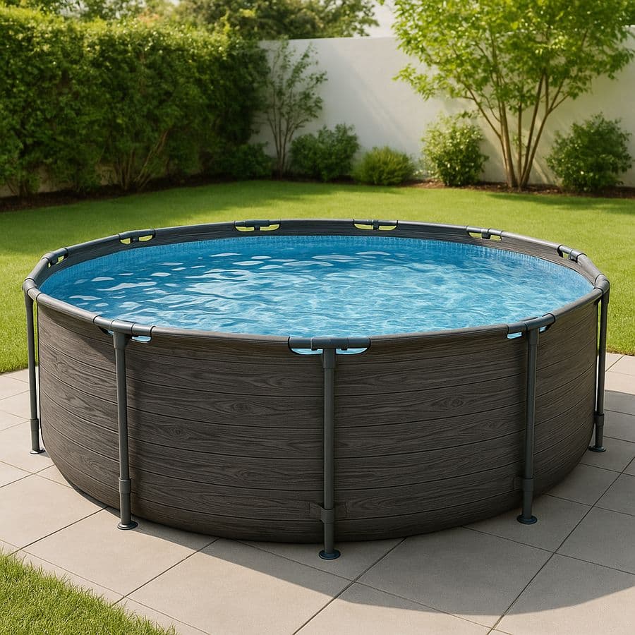 Piscine hors-sol ronde 366 cm acier laminé marron/bleu