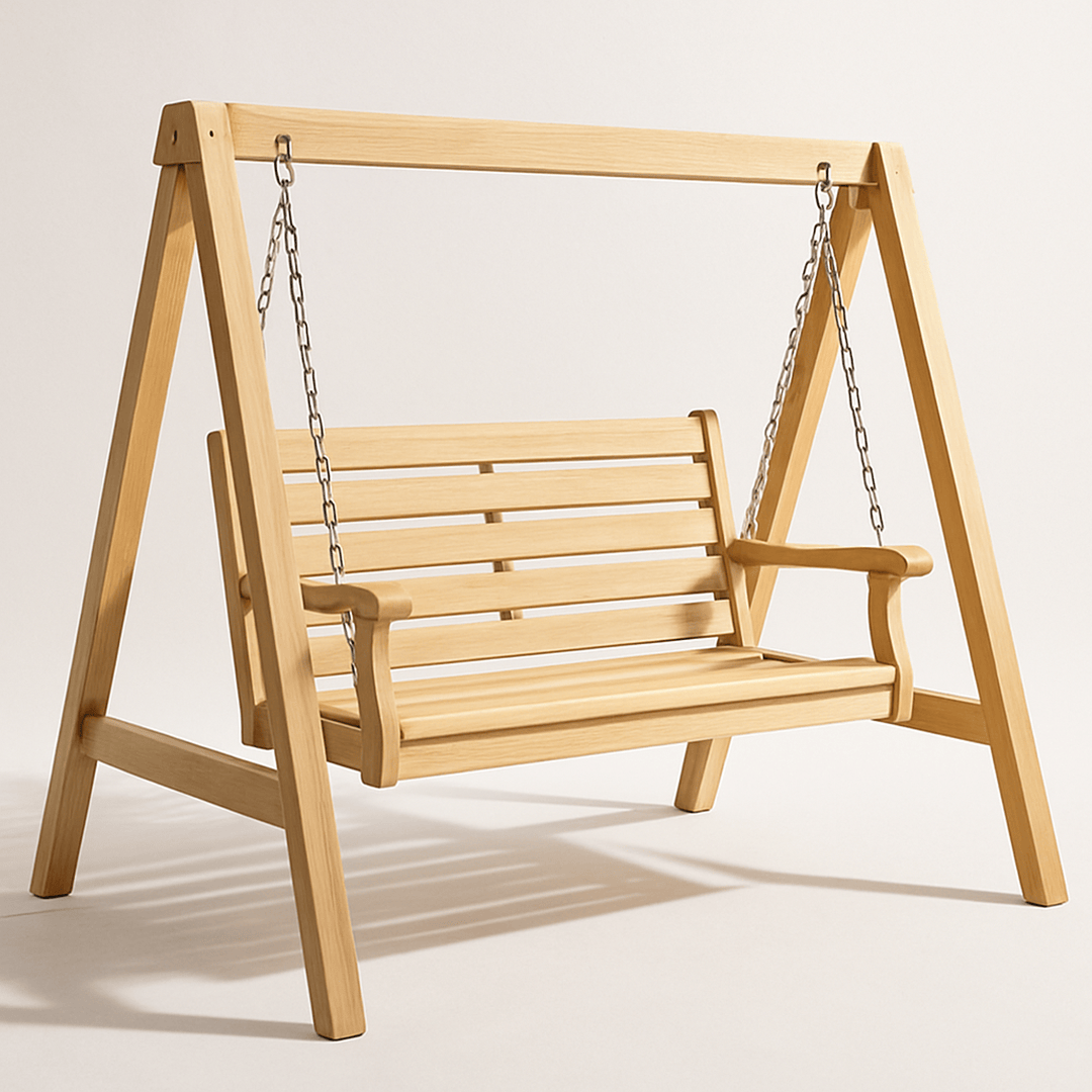 Balancelle de Jardin Bois de Pin Chaîne Acier 150x120x180cm