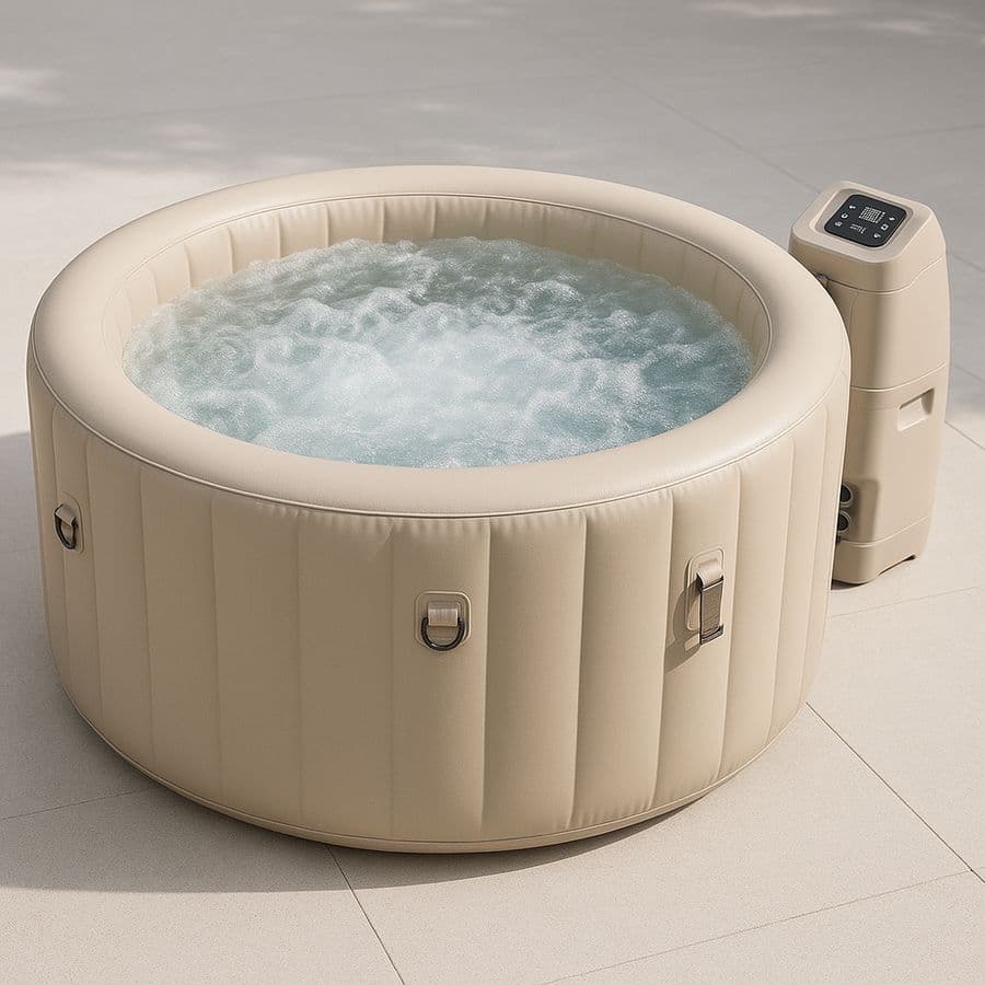 Spa Gonflable Rond PVC Beige 180 cm