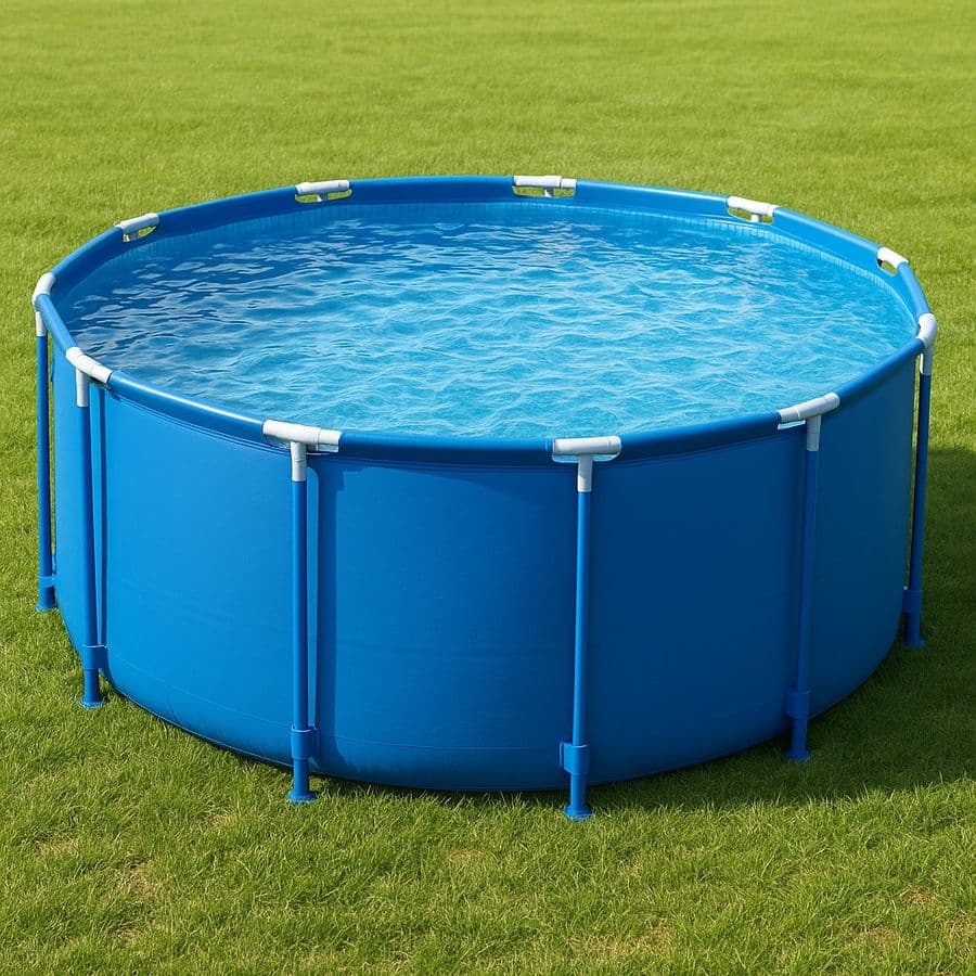 Piscine tubulaire ronde acier/PVC 3m diamètre Bleu