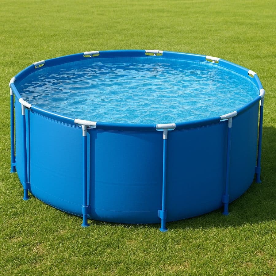 Piscine tubulaire ronde acier/PVC 3m diamètre Bleu