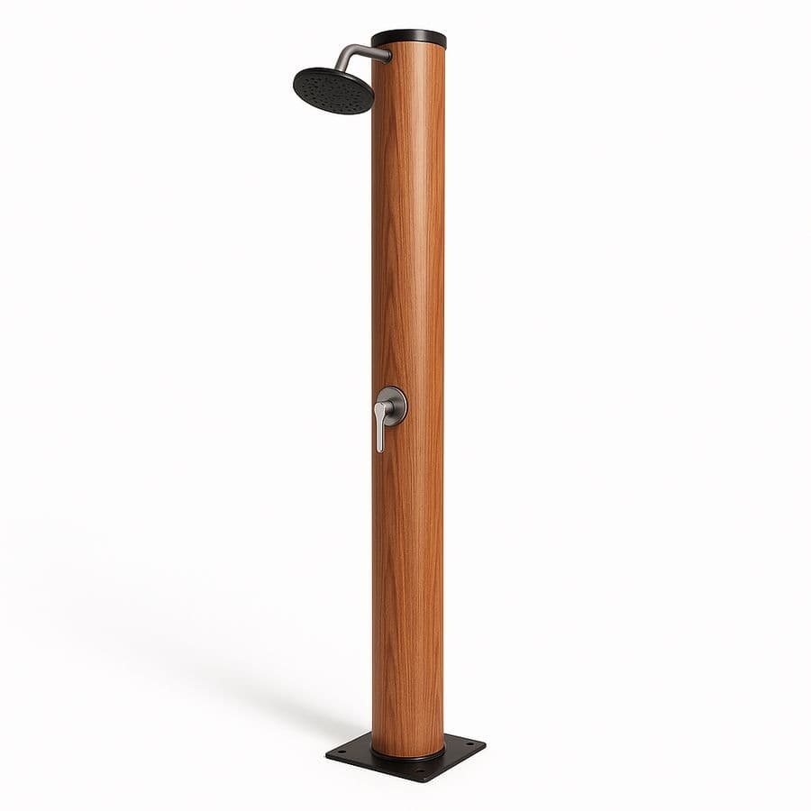 Colonne de Douche Extérieure Teck Cylindrique 220cm Aluminium/Plastique