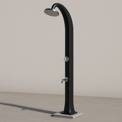 Douche de jardin extérieure en acier inoxydable 210 cm Noir
