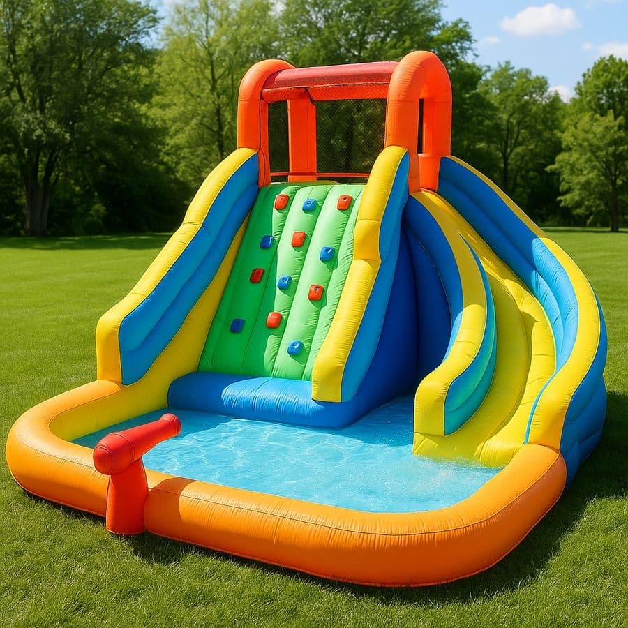 Toboggan Gonflable PVC Aire de Jeux Extérieure 400x300x250cm