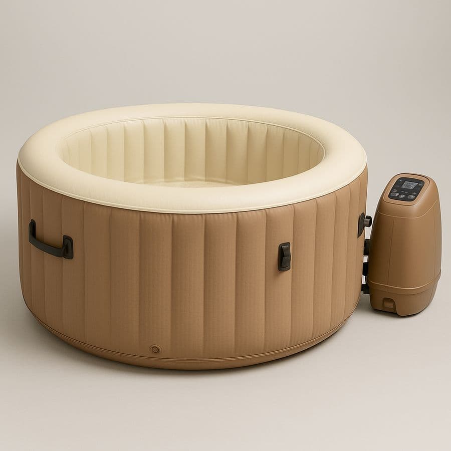 Spa gonflable rond PVC 196x71 cm Beige