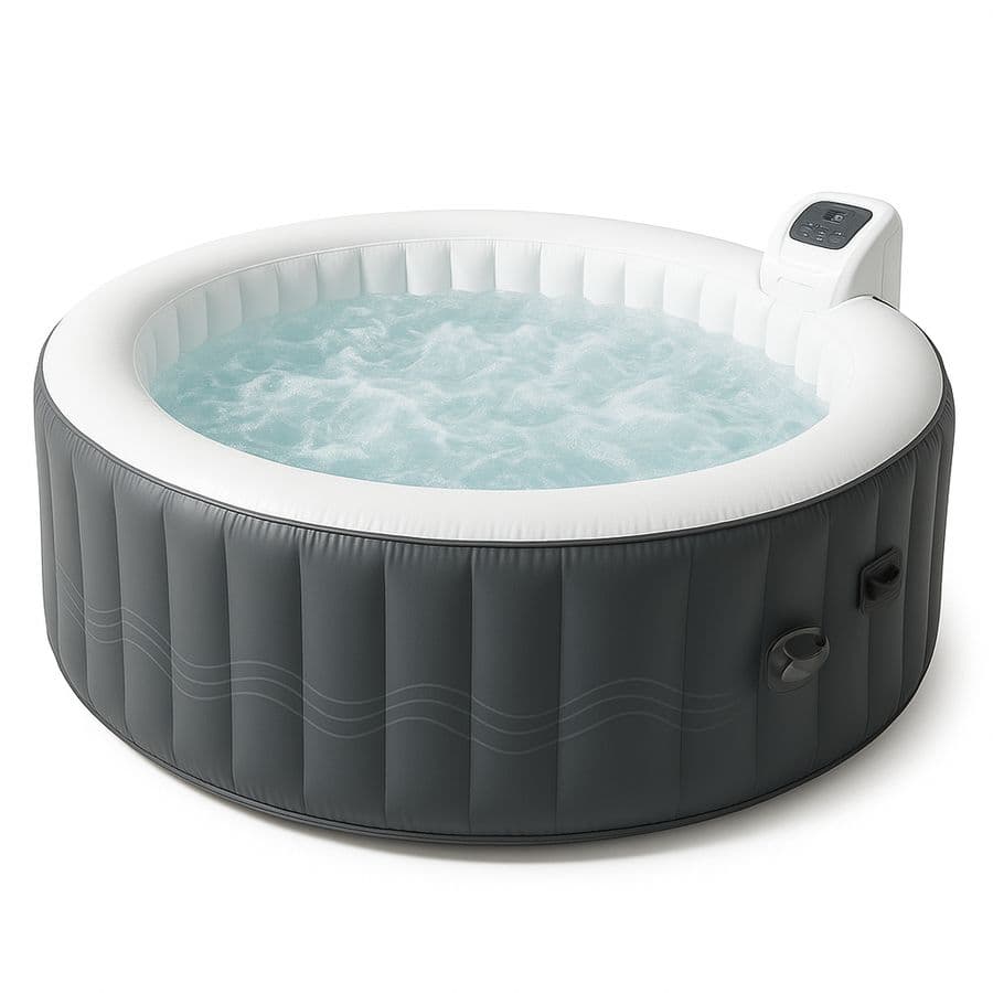 Spa Gonflable Rond PVC Gris/Blanc 4 Personnes