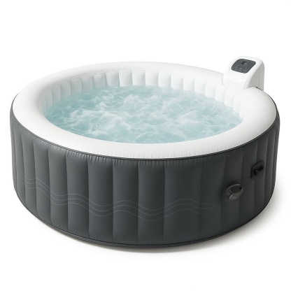 Spa Gonflable Rond PVC Gris/Blanc 4 Personnes