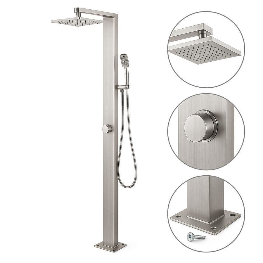 Colonne de Douche Acier Inoxydable Brossé Carrée