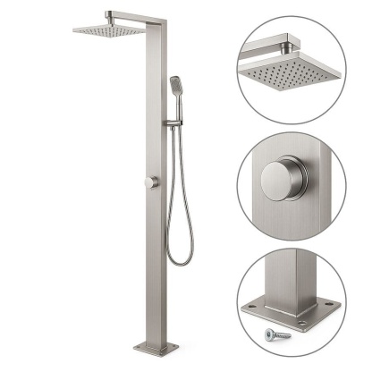 Colonne de Douche Acier Inoxydable Brossé Carrée
