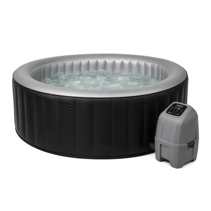 Spa gonflable rond noir/gris 196x71 cm en PVC
