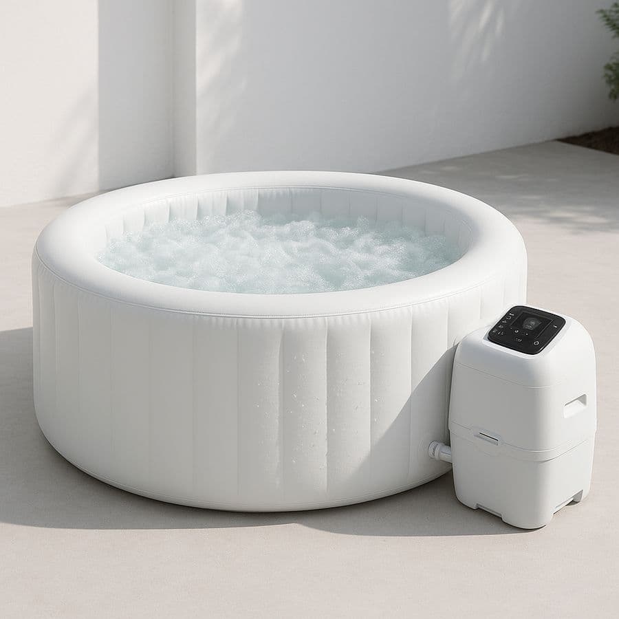 Spa gonflable rond en PVC blanc 196 x 71 cm