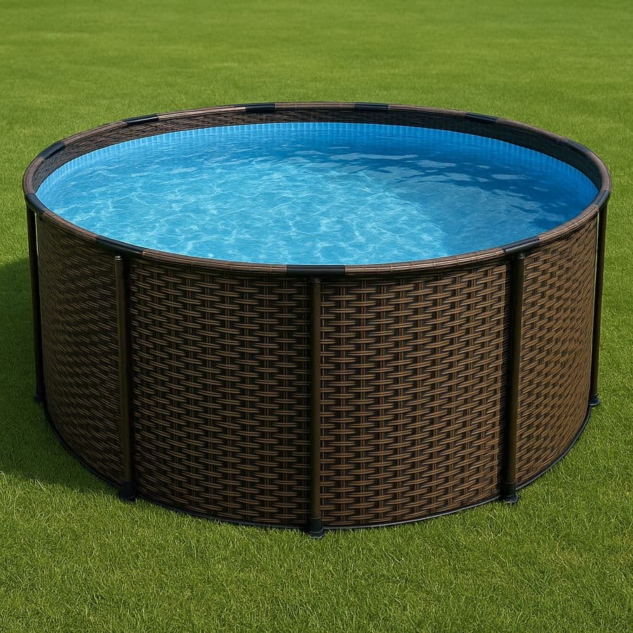 Piscine ronde 360x120 cm acier tressé marron