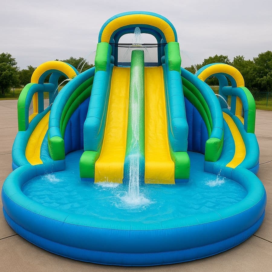 Structure gonflable double toboggan PVC
