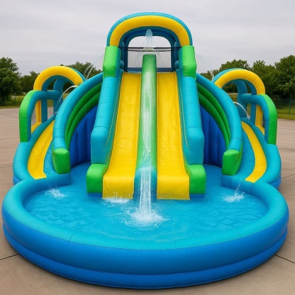 Structure gonflable double toboggan PVC