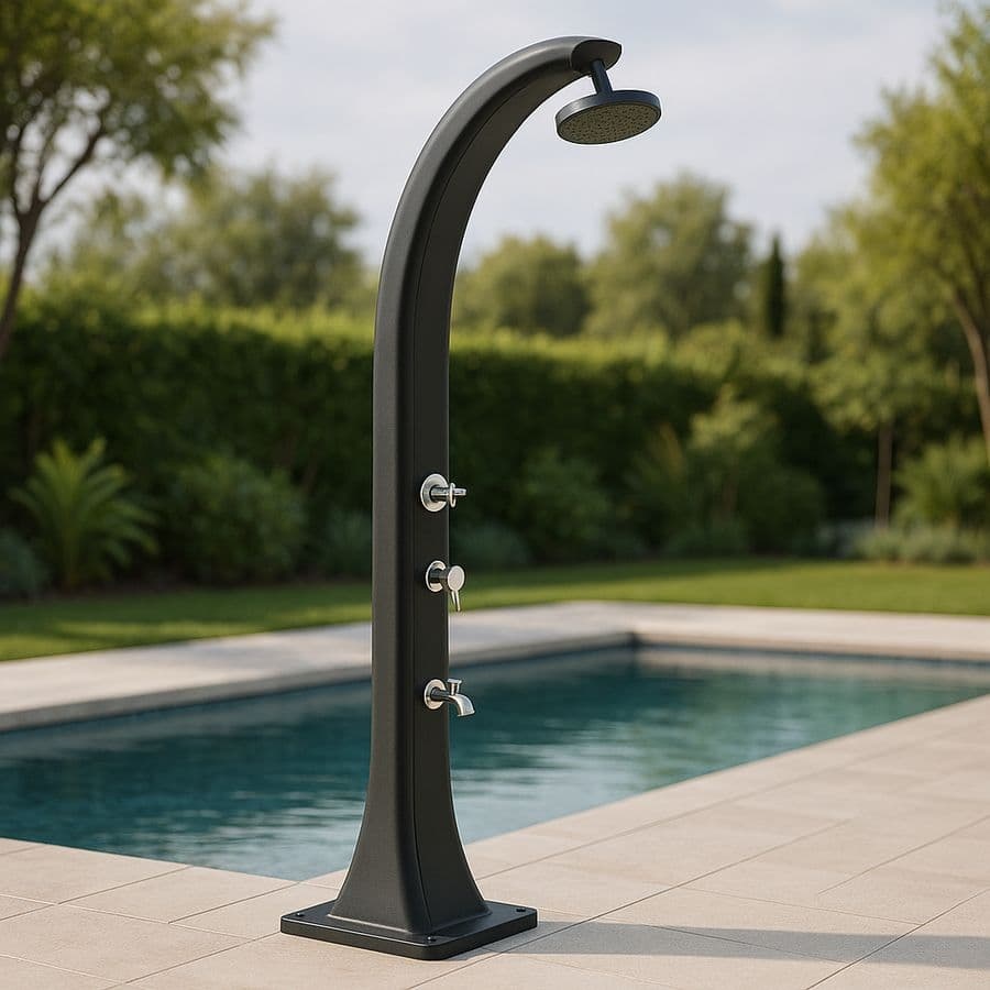 Douche Solaire Extérieure Aluminium Noire 220cm