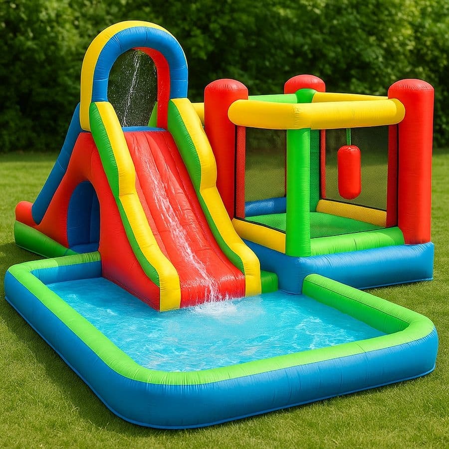 Toboggan Gonflable Piscine de Jeux PVC 4m x 3m