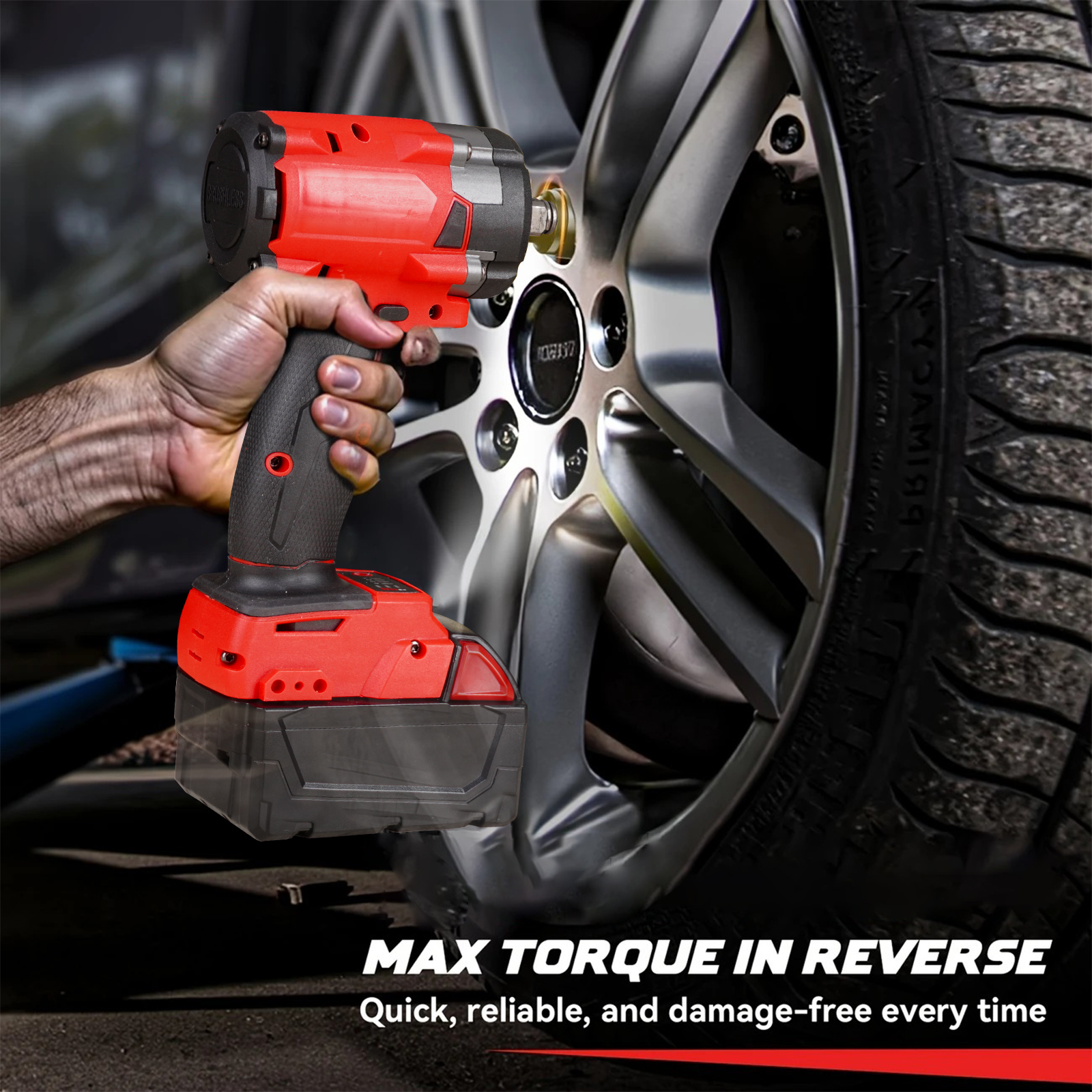 Cordless Brushless Electric Wrench for Milwaukee M18 Lithium Battery, 4500RPM High Torque Impact Driver (tool only, no batteries included)