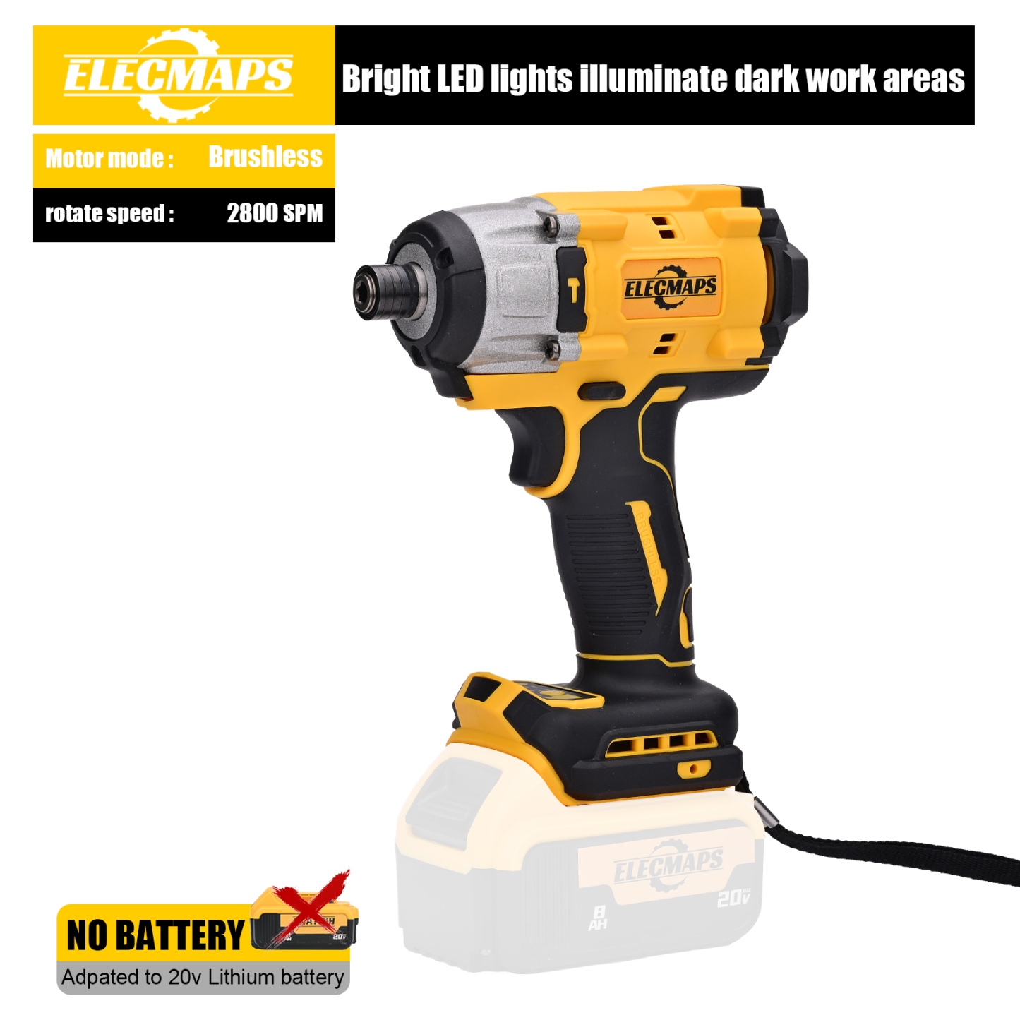 Compatible with DEWALT 20V MAX batteries, this 1/4-inch impact driver has a 0-2800 RPM range and an indicator light, making it suitable for home and appliance repairs.