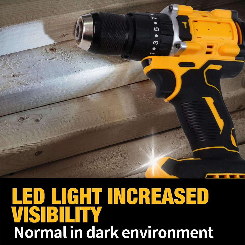 Compatible with DEWALT 20V MAX batteries, this compact 1/2-inch cordless brushless hammer drill with 2 speed settings is suitable for home, jobsite, and construction use.