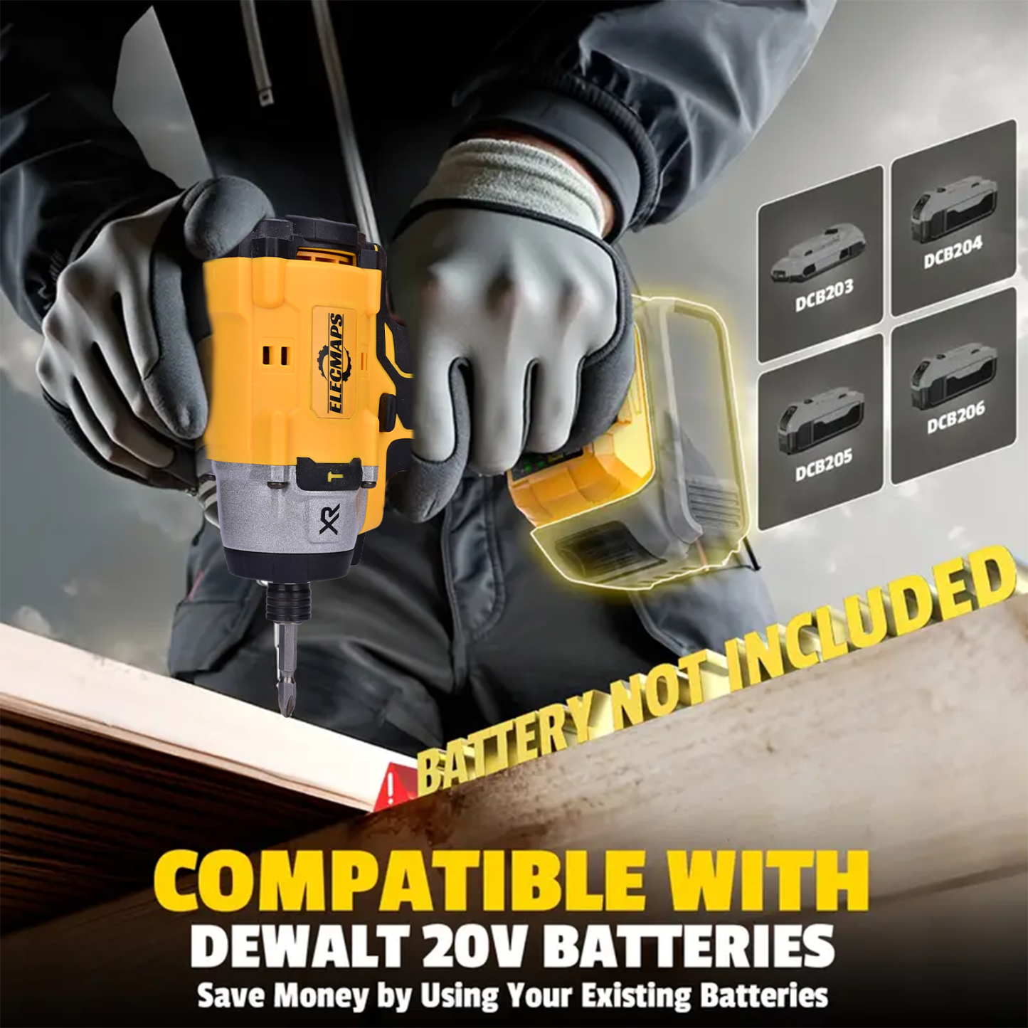 Compatible with DEWALT 20V MAX batteries, this 1/4-inch impact driver has a 0-2800 RPM range and an indicator light, making it suitable for home and appliance repairs.