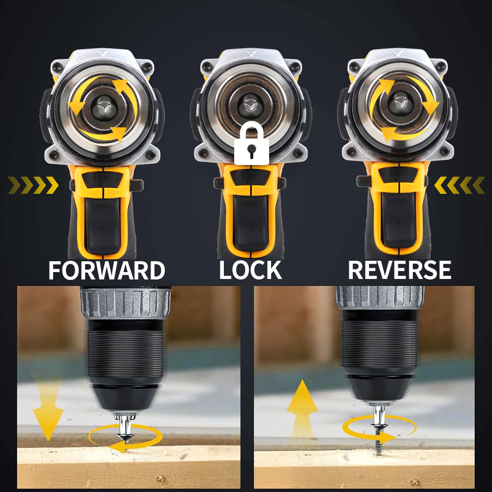 Compatible with DEWALT 20V MAX batteries, this compact 1/2-inch cordless brushless hammer drill with 2 speed settings is suitable for home, jobsite, and construction use.