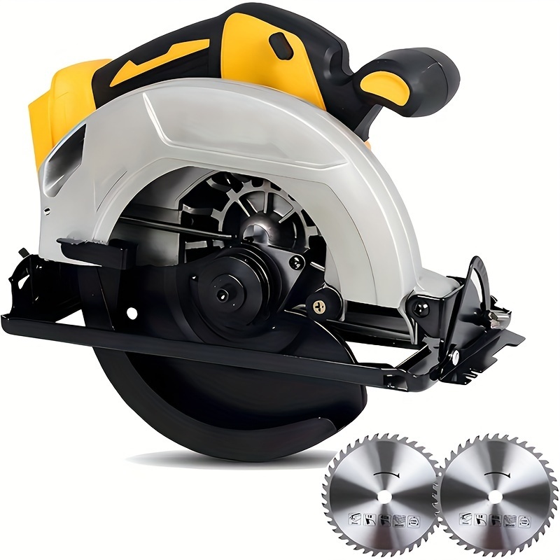 Cordless Circular Saw Compatible with DEWALT 20V MAX Battery, 7-1/4 Inch Brushless Electric Circular Saw, 0-50 Degree Bevel Capability, Lightweight, Comes with 2 Blades, Suitable for Woodworking, Stone and Plastic
