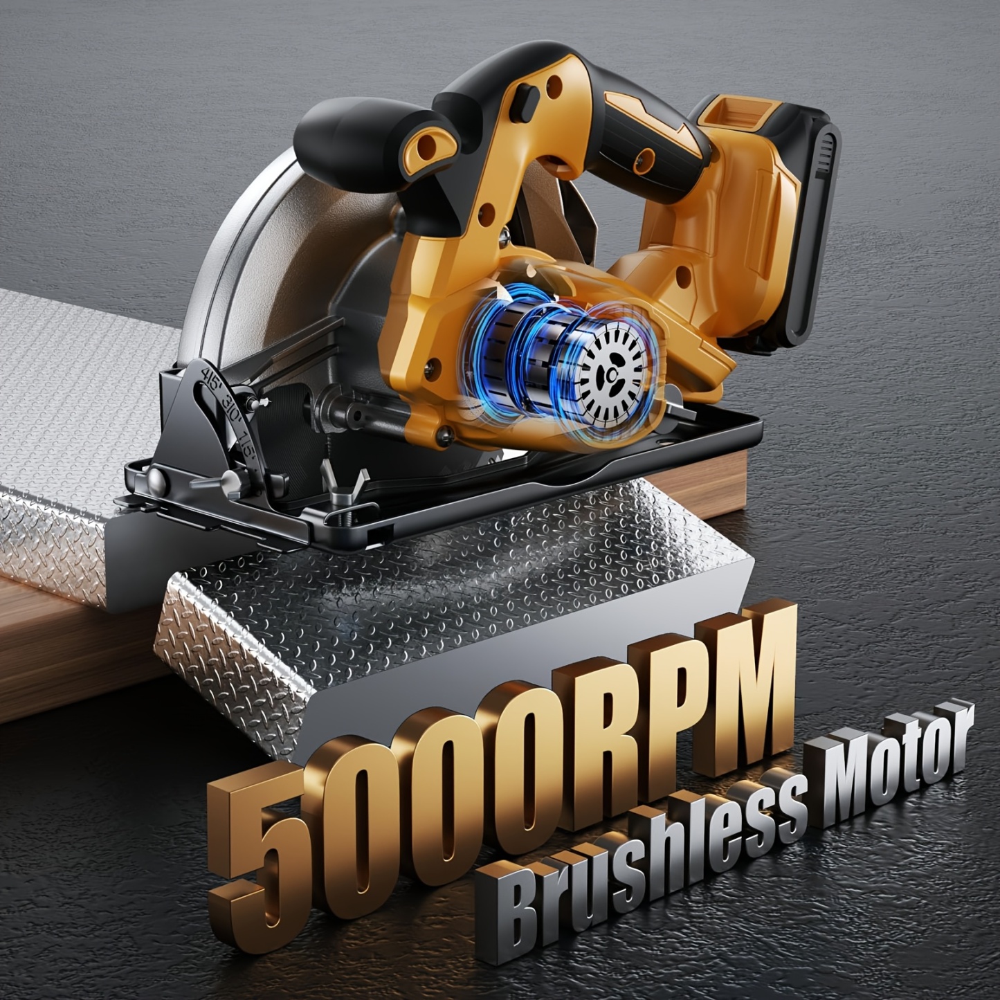 Cordless Circular Saw Compatible with DEWALT 20V MAX Battery, 7-1/4 Inch Brushless Electric Circular Saw, 0-50 Degree Bevel Capability, Lightweight, Comes with 2 Blades, Suitable for Woodworking, Stone and Plastic