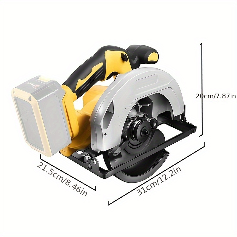 Cordless Circular Saw Compatible with DEWALT 20V MAX Battery, 7-1/4 Inch Brushless Electric Circular Saw, 0-50 Degree Bevel Capability, Lightweight, Comes with 2 Blades, Suitable for Woodworking, Stone and Plastic