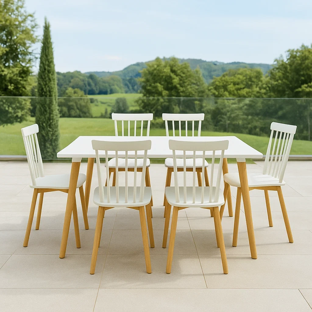 Mobilier de jardin,Ensemble table et chaises de jardin - NordicWoodFurn