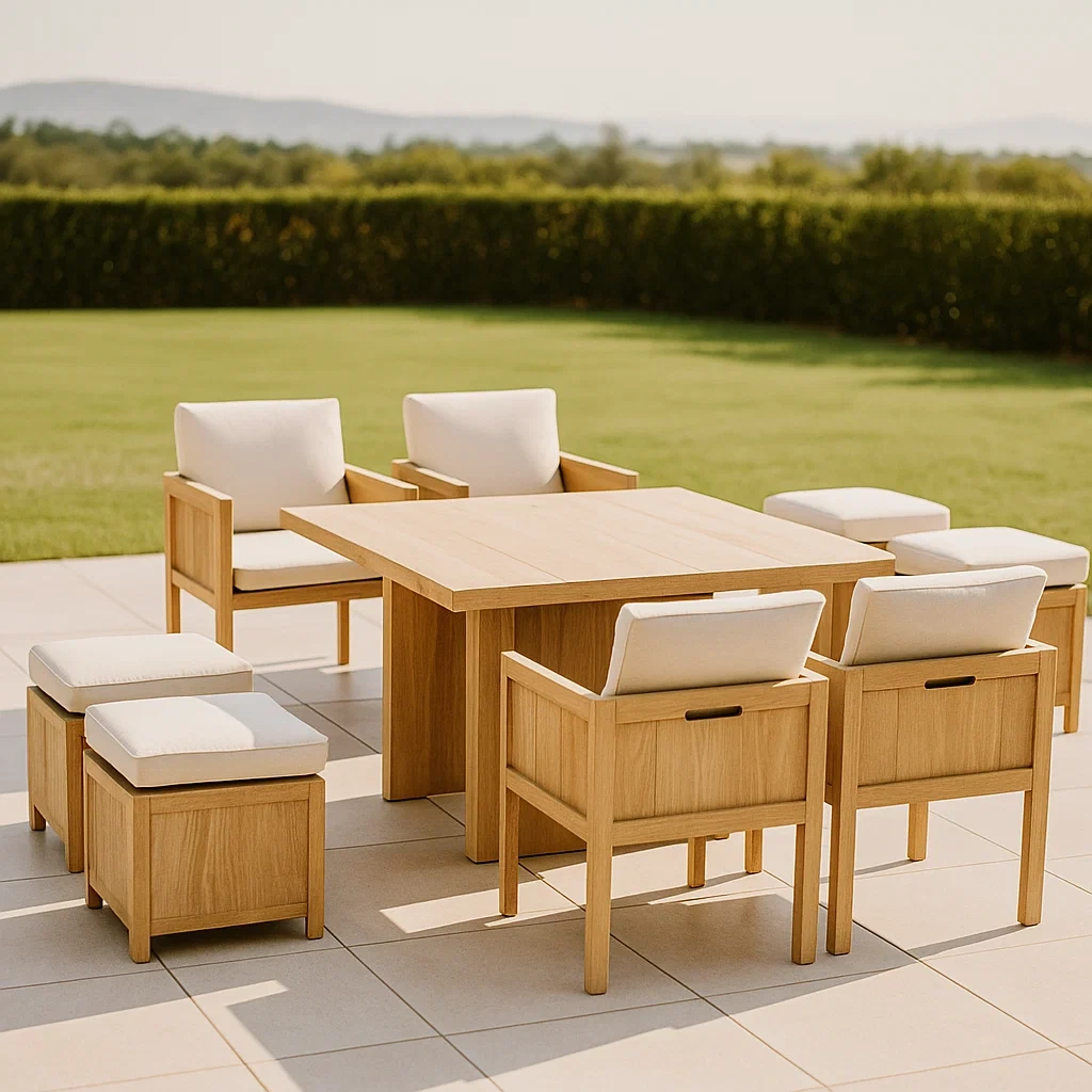 Mobilier de jardin,Ensemble table et chaises de jardin - NordicWoodFurn