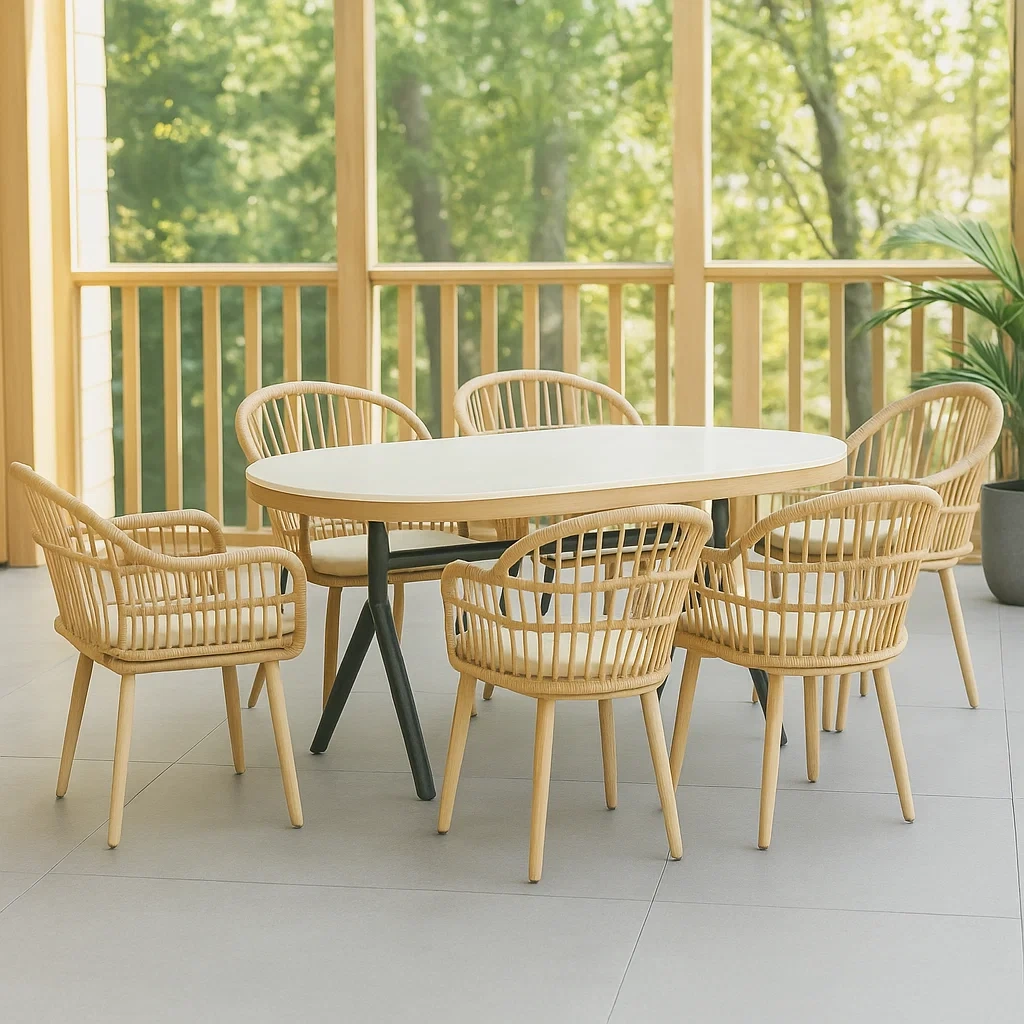Mobilier de jardin,Ensemble table et chaises de jardin - NordicWoodFurn