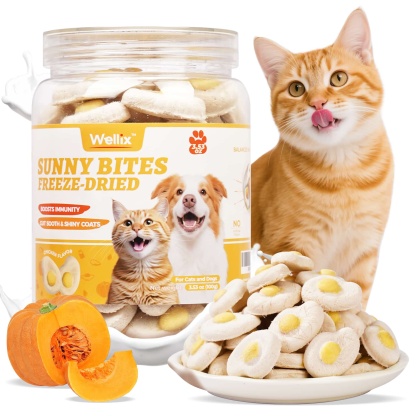 Wellix SunnyBites Freeze Dried Chicken Treats for Dogs and Cats - Healthy Egg & Chicken Snacks for Training - Supports Immunity & Gut Health - 3.5oz-CritterCorner