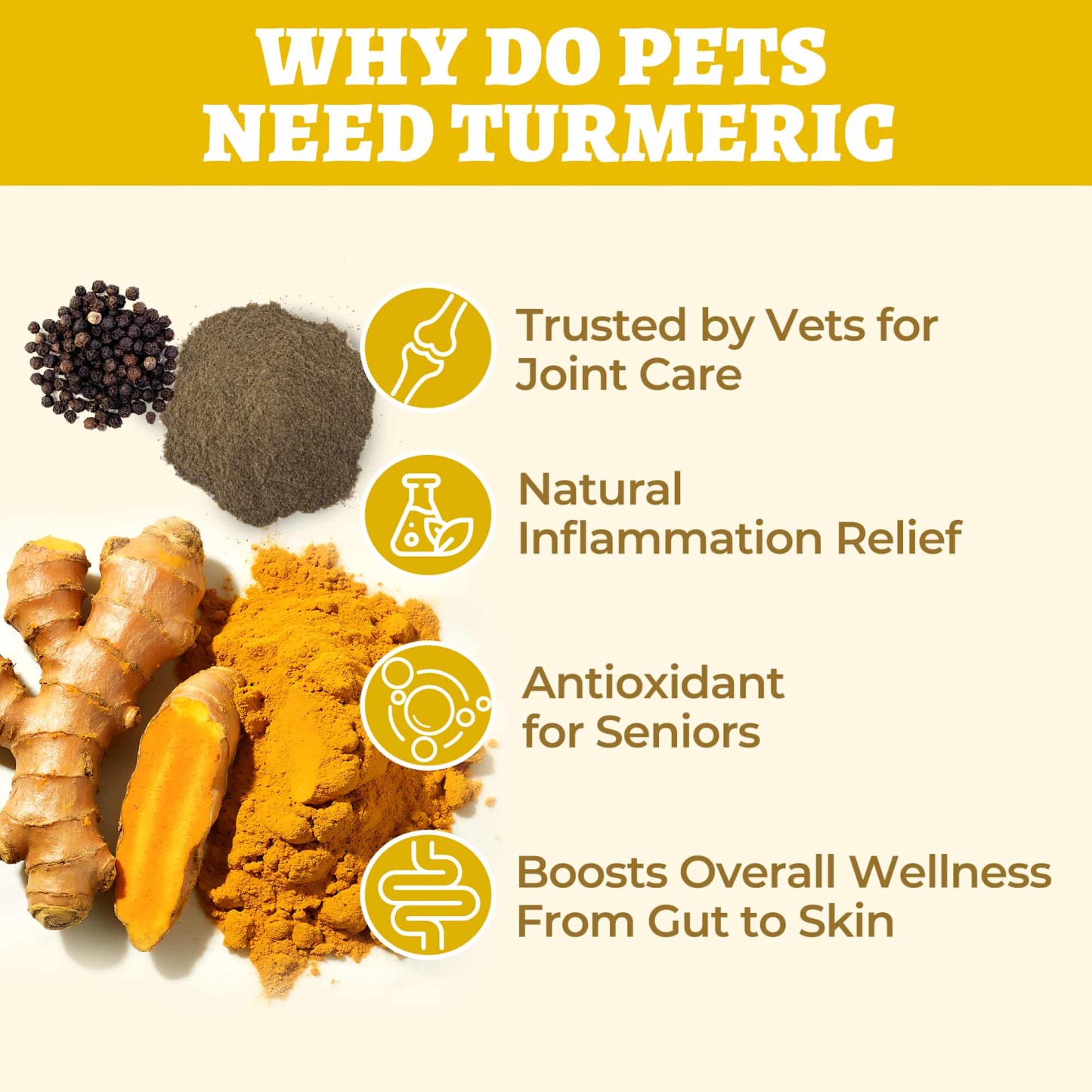 Wellix Turmeric Powder for Dogs & Cats - Easy Absorb Natural Turmeric Hip & Joint Supplement for Pain Relief & Anti-Inflammatory - 250g-CritterCorner