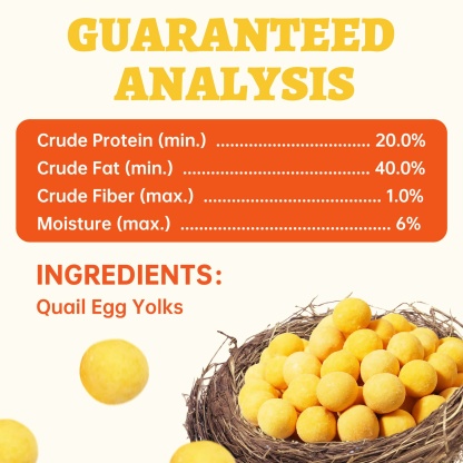 Wellix Freeze Dried Quail Eggs for Cats & Dogs - High-Protein Quail Egg Yolk Cat & Dog Treats for Skin & Coat Health - Delicious Training Snacks - 4.2oz-CritterCorner