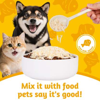 JUSTTRY Fish Roe Freeze-Dried Food Toppers – Chicken & Egg Yolk & Fish Roe, High-Protein for Dogs & Cats, Omega-3 Supports Skin & Coat Health, 8oz-CritterCorner